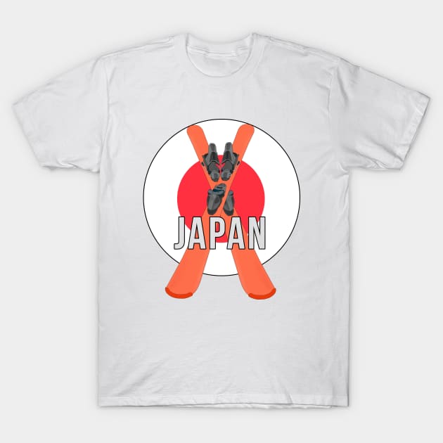 Cool Ski Flag of Japan T-Shirt by DiegoCarvalho